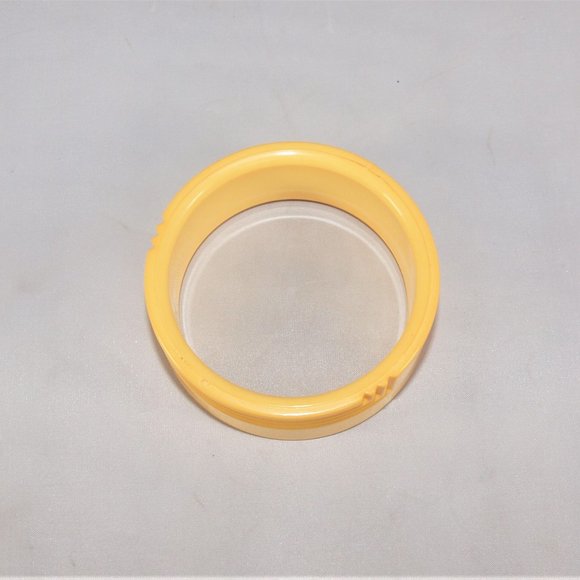 West German Geometric Cream Acrylic Bangle Bracelet - Picture 3 of 3